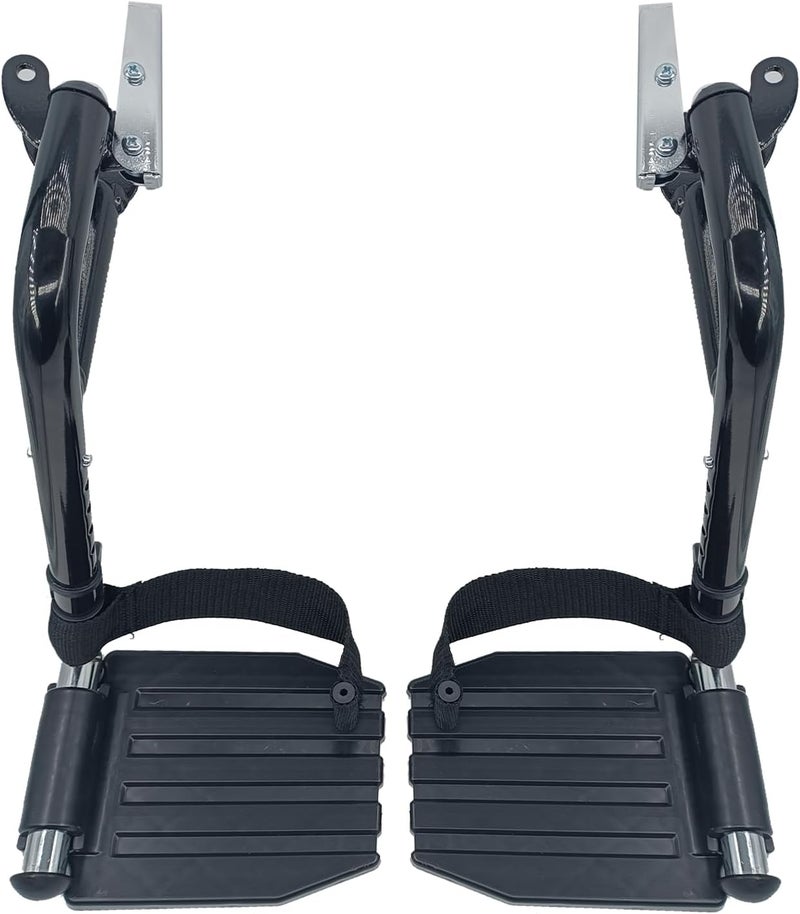 HMZ Wheelchair Footrest, Wheelchair Replacement Part with Heel Ring for Standard Wheelchairs(Black) - Image 3